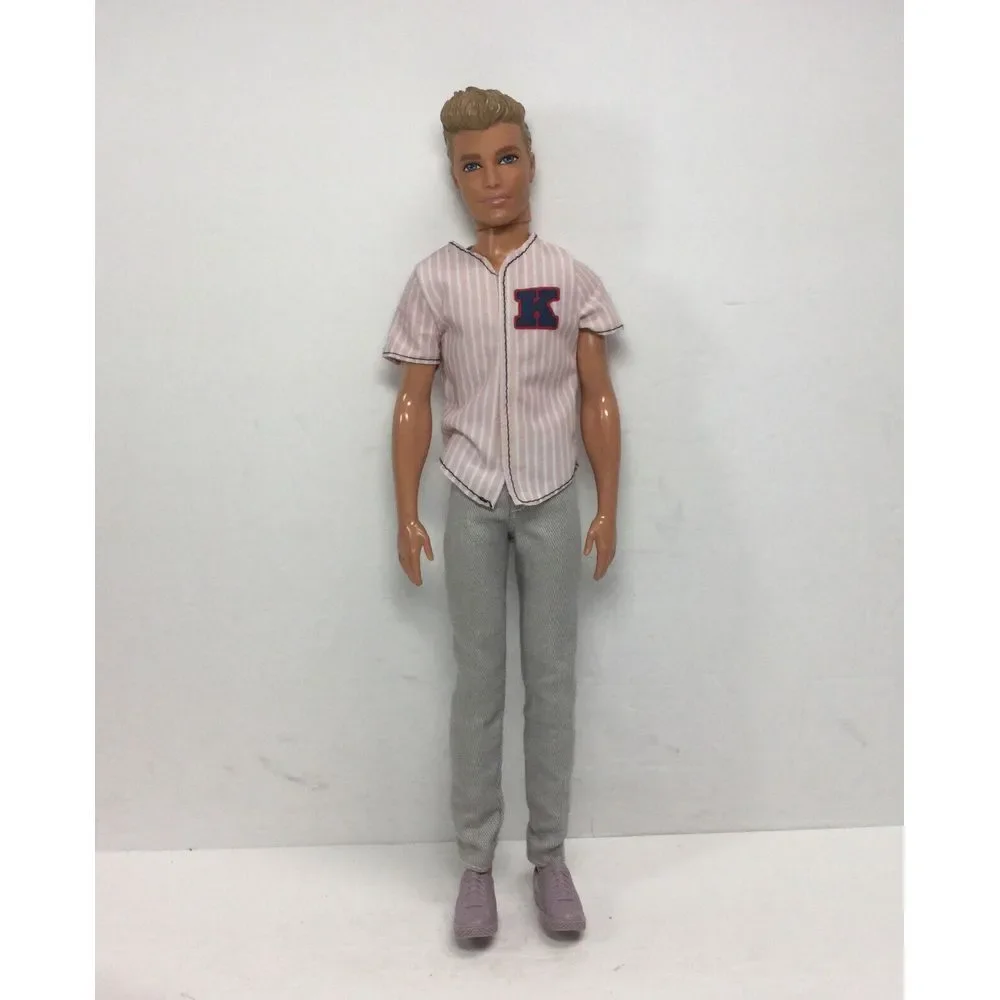 Mattel Barbie‎ Ken doll 2010 w / baseball jersey pants shoes 12in Molded Hair